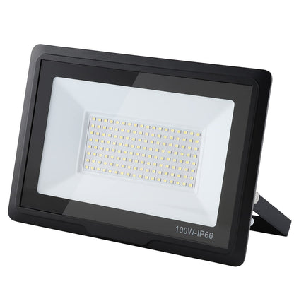 100W Floodlight: 6000K Cool White Super Bright 10000LM IP66 Waterproof LED spotlight for backyard/stadium/workshop outdoor lighting (4pcs, 100W)