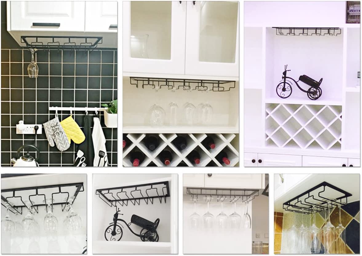 Amoyeri Glass Holder Stainless Steel Wine Rack Glass Holder with 4 Rows for 12 Glasses for Bar, Kitchen, Café