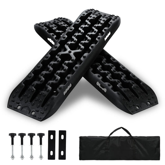 Lospitch starter kit with storage bag and installation tool, sand/mud/snow recovery board offroad tracks, 10T capacity, tire ladder for car, truck, SUV, camper.