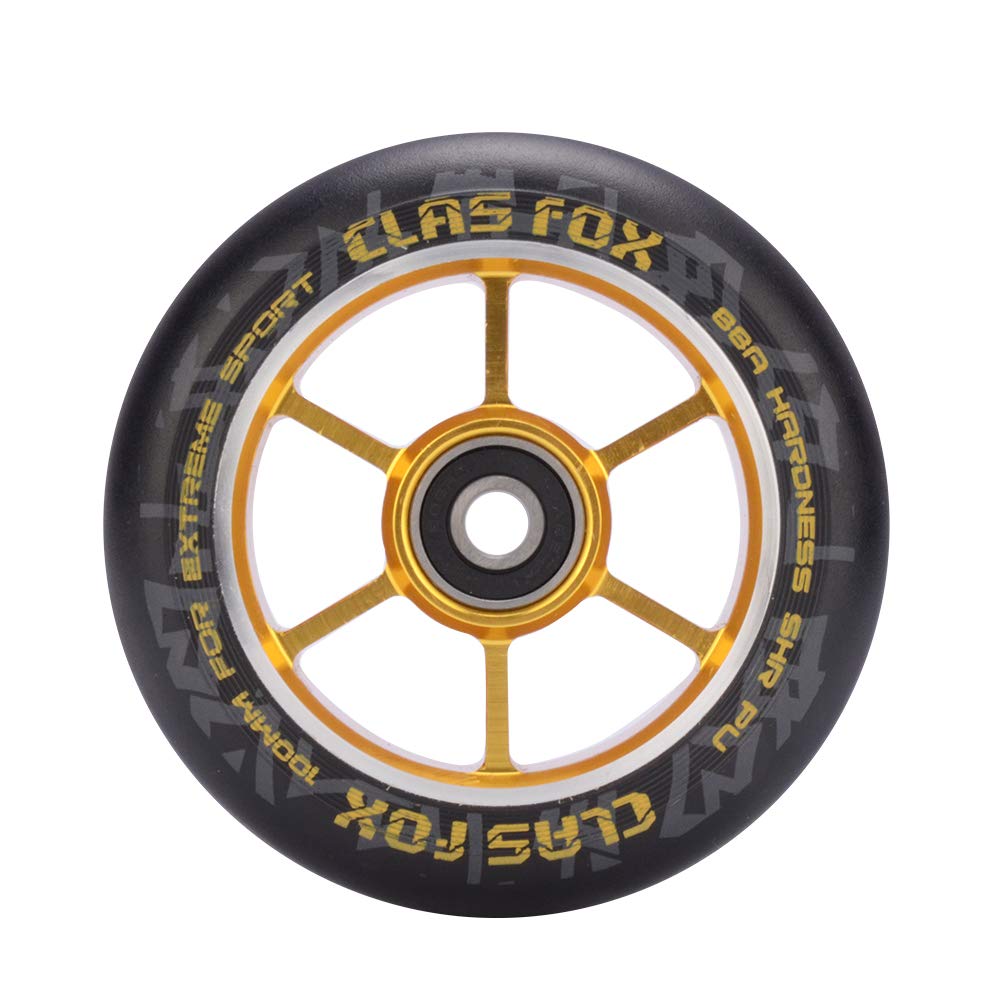 CLAS FOX Pro Stunt Scooter Wheels 100mm A Pair with ABEC-9 Bearings CNC Metal Core