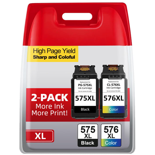 Firstoner PG-575XL CL-576XL printer cartridges multipack, replacement for Canon 575 576 cartridges for Pixma TR4755i TS3550i TS3551i TS3750i TR4750i TR4751i (Black, Color)