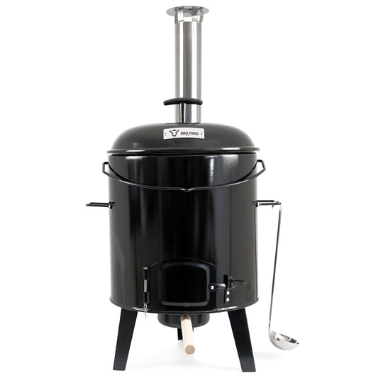 BBQ-Toro Goulash Cannon | Goulash Cauldron | One-Pot Stove | Hungarian Goulash Pot 17 liters enameled with lid for outdoor kitchen field kitchen
