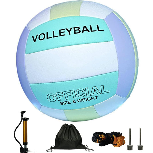 Size 5 volleyball, soft PU leather beach volleyball, waterproof indoor and outdoor sports volleyball, competition volleyball is suitable for beginners, professional athletes, and teenagers.