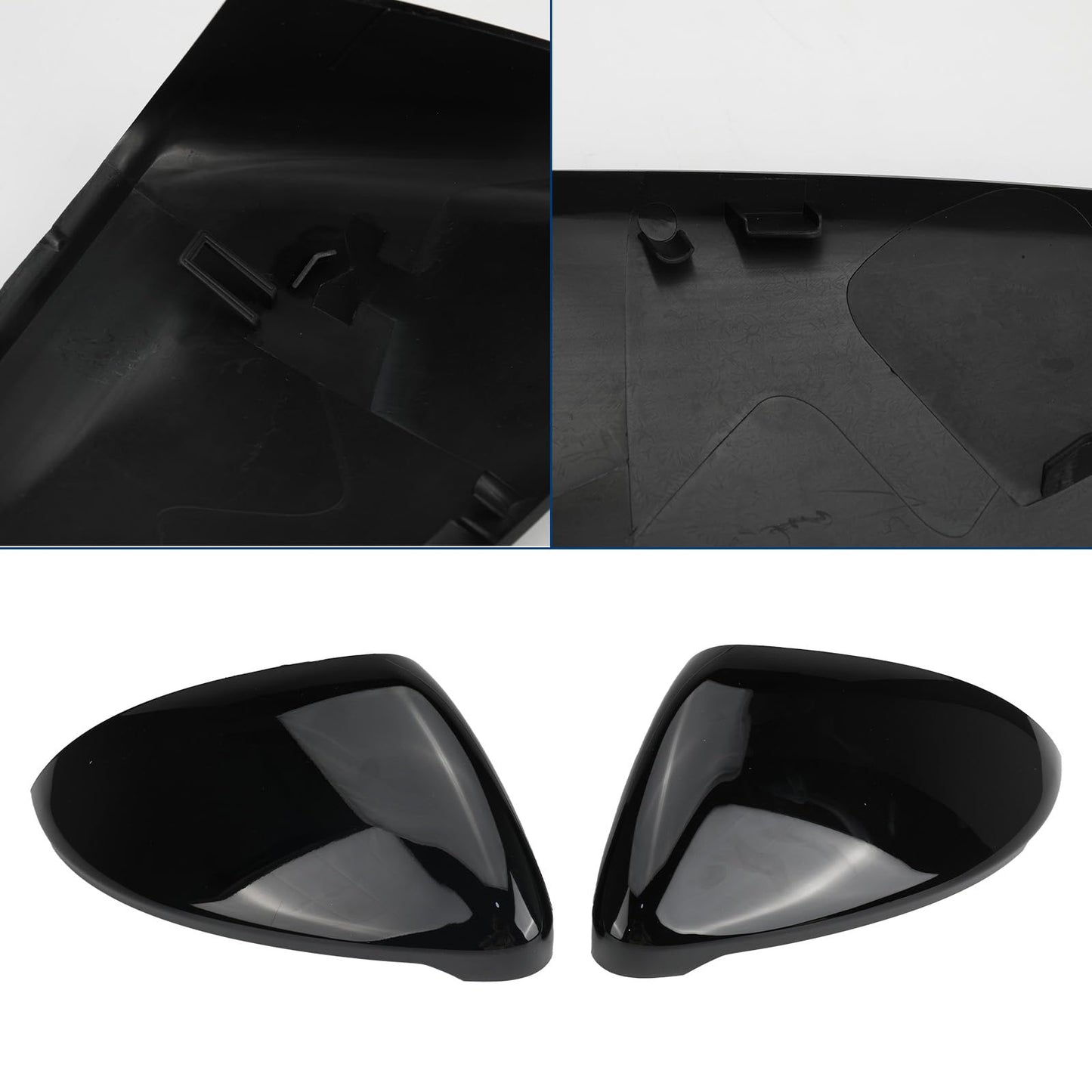 1 Pair Mirror Covers Replacement for VW Golf MK7 MK7.5 R GTD VII 2013-2018, Car Mirror Caps Exterior Mirror Cover Rearview Mirror Cover Replacement for VW Touran 2016 2017 (Black)