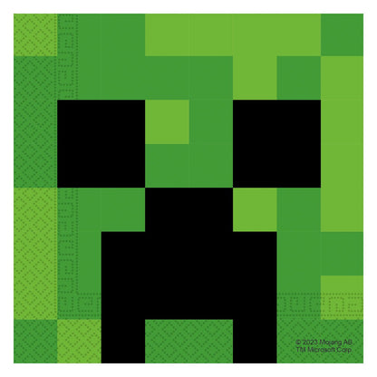 Procos - Minecraft birthday decorations, 52-piece set, paper plates, cups, and napkins for children's birthday parties, party supplies