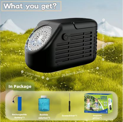 PANACARE Bubble Machine, Automatic Bubble Machine 20000+ Bubbles/Min with 42 Bubble Holes/Battery/Bubble Solution, Upgraded Bubble Machine for Kids/Adults/Wedding/Party