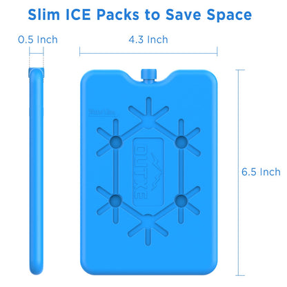 OUTXE 8-pack Ice Packs for lunch, cooler bag, and small cooler - Ice packs for cooler bag - Extra Thin & Long Cooling Performance on the go