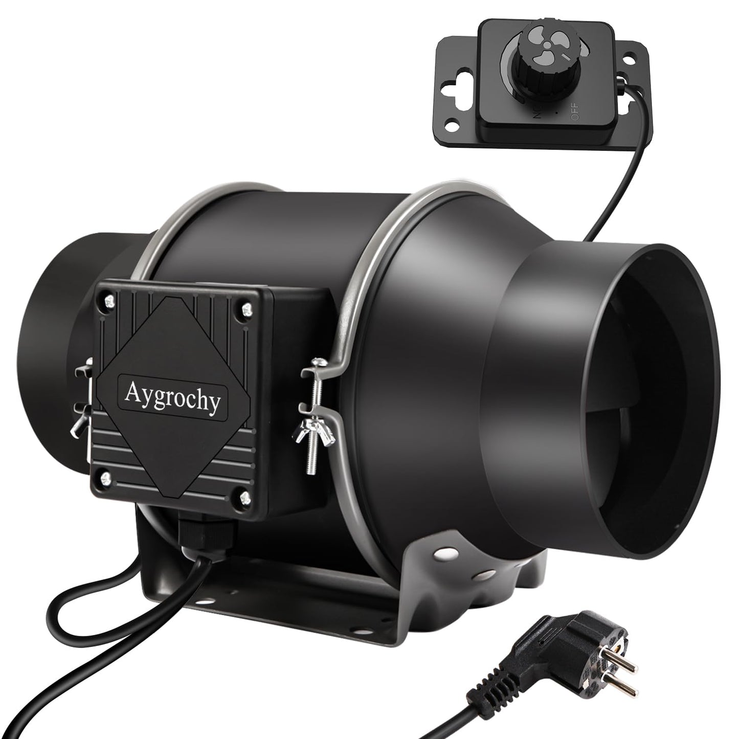 Aygrochy duct fan 150mm adjustable, exhaust fan 683m³/h, inline duct fan for heating, cooling, boosting, grow tents, hydroponics, home use, ventilation, and exhaust.