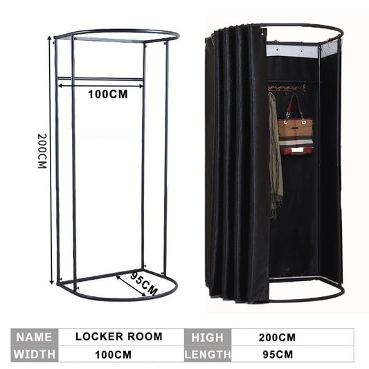 LXSEHN Changing room Freestanding, U-shaped Mobile divider with floor stand Portable privacy screen, shades dressing area Eyelet iron holder, for office shopping mall
