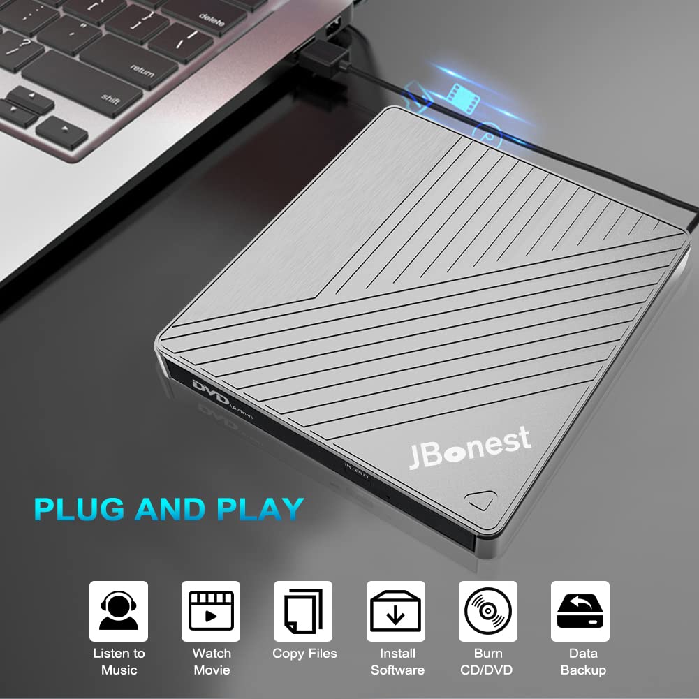 External CD DVD drive USB 3.0 Type-C, External with SD/TF card reader Portable RW burner, Fast data transfer for laptop, desktop, MacBook, Win11/10/8/7/XP, Linux, Mac OS, Vista