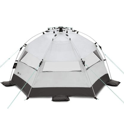 Qeedo Quick Bay beach shelter with UV protection (UV 80), beach tent with Quick-Up system - Sandgrey