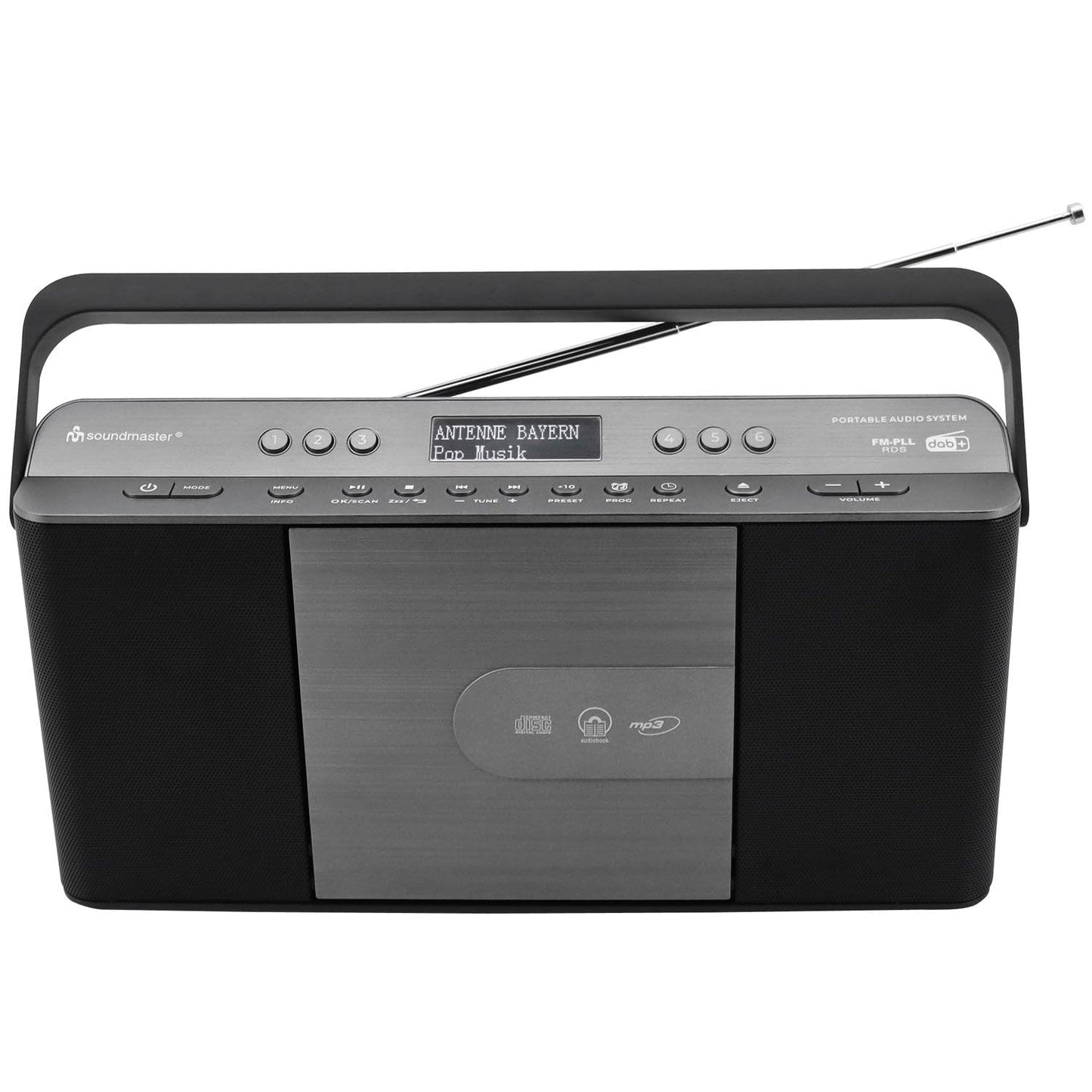 Soundmaster RCD1870SW portable digital radio with CD player DAB+ FM RDS USB alarm clock audiobook sleep function kitchen radio - extremely slim design