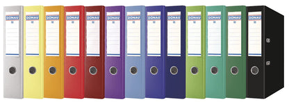 DANUBE Premium File Wide 10 Pack / A4 size / 7.5 cm / 10 pieces / Orange / Plastic cover PP / Cardboard paper slot file office folder ring binder / Green Dot