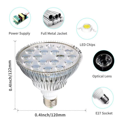 MILYN 54W LED Grow Bulb for Room Plants, E27 spectrum Plant Lamp for Flowering and Growing Plants. Fruiting ensures succulents white lighting.