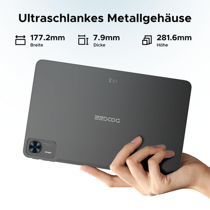 DOOGEE T36 Tablet 12-inch Android 15, 32GB+256GB/2TB TF T620 Octa-Core, 2.4K 90Hz display, 8800mAh, Gaming Tablet with SIM card slot, 4G LTE, Bluetooth 5.0+5G WiFi, Metal body - Black
