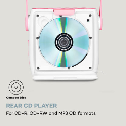 Auna Splash Shower Radio, DAB Radio, BT DAB+/FM IPX4, DAB+ Radio with USB port, headphone jack USB-C battery, digital radio, white-pink