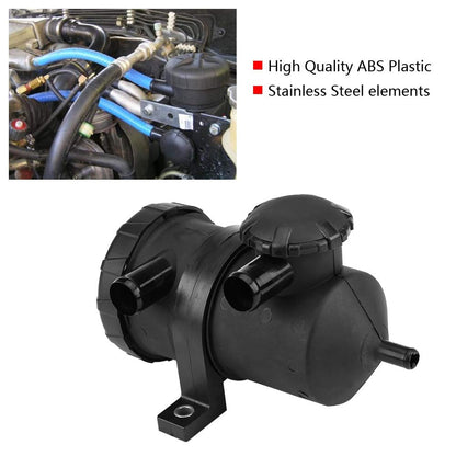 Reminnbor Universal Oil Air Separator 3931030955 - Oil sump made of ABS plastic and stainless steel - Black-silver - Universal for vehicles with motor oil
