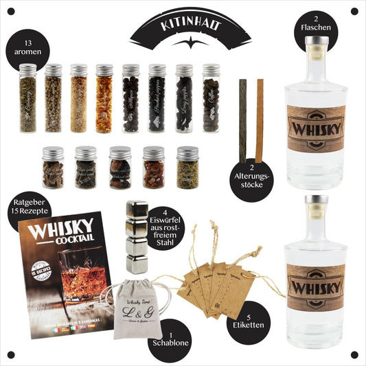 L&G® - Arranged Whisky Making and Tasting Kit - Gift Ideas - Original DIY Whisky Gift Set - Christmas, Birthday - Made in France - High-Quality Ingredients and Accessories