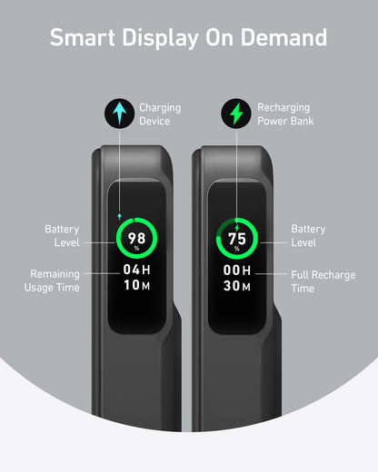 Anchor MagGo Powerbank, Qi2-certified 15W ultra-fast MagSafe compatible portable charger, 10,000mAh battery with smart display & foldable stand, for iPhone 17/16/15/14, incl. USB-C cable