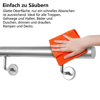 Ansobea handrail 180cm, stainless steel stair rail longer rail, for indoor and outdoor stairs, stair railing