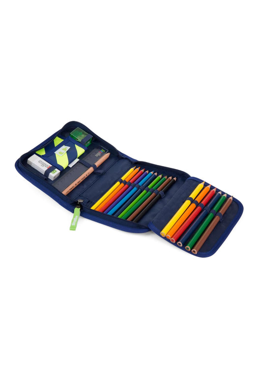 ergobag pencil case set 22 pieces, Lyra colored pencils, timetable compartment, coin compartment, ruler