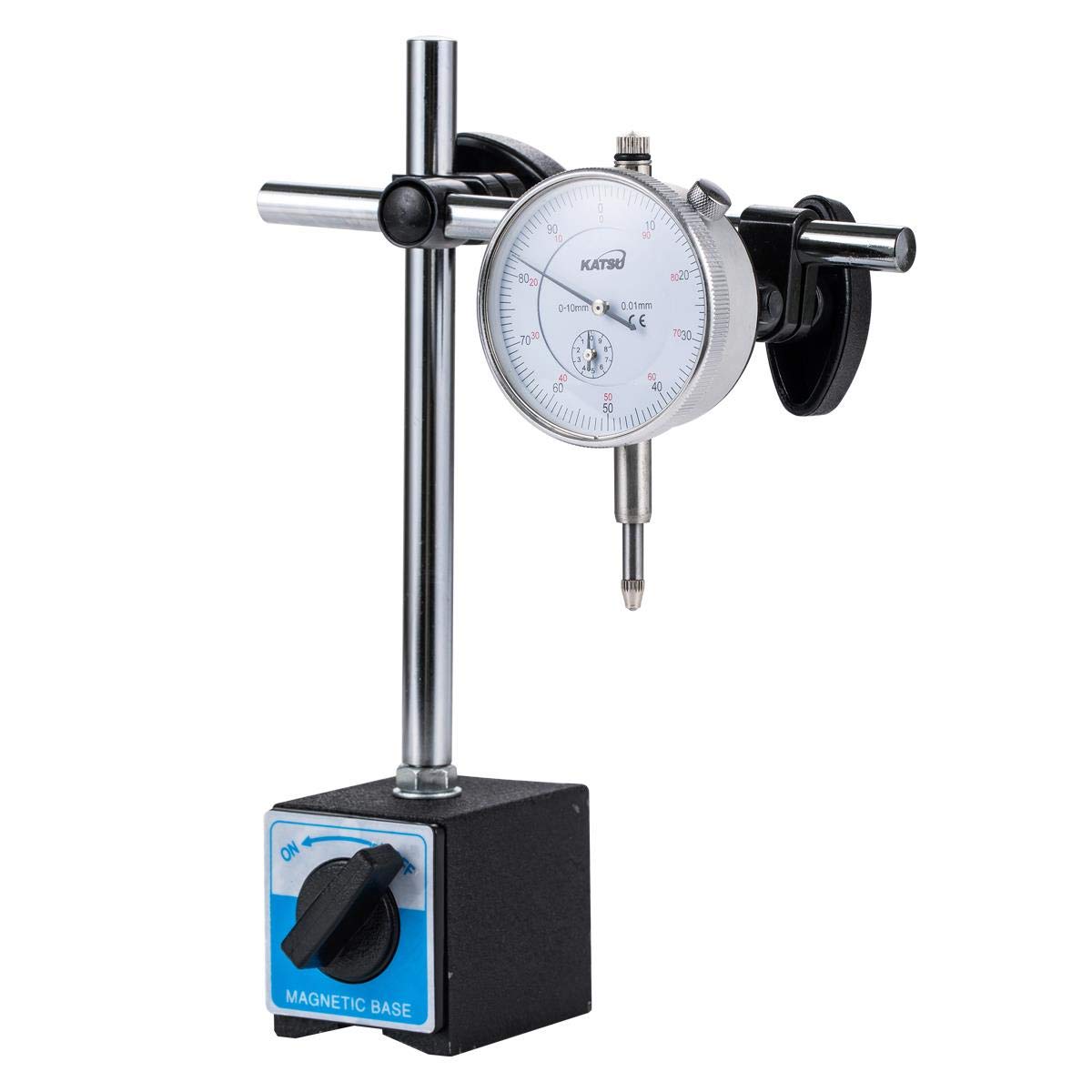 KATSU Tools Dial Indicator DTI 0-10mm with Magnetic Base 40111963