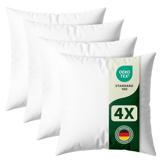 Blumtal cushion filling 50x50 cm 4-pack - Oeko-TEX certified cushion 50x50 cm filling - 50x50 cm polyester cushion - washable inner cushion 50x50 cm - cushion cover 50x50 cm - soft 50x50 cm filler pillow.