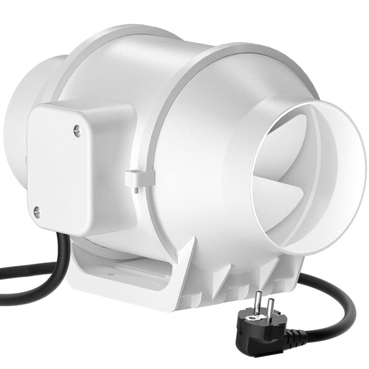 HG Power duct fan 100mm, exhaust fan 230V quiet channel fan energy saving bathroom fan with EU plug for kitchens bathrooms garage