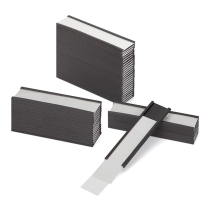 LLPT Magnetic Label Holders | Writable Magnetic Labels for School Office Whiteboards Refrigerators Magnetic Boards (MH26100) | 50 Pieces | 25MM x 100MM