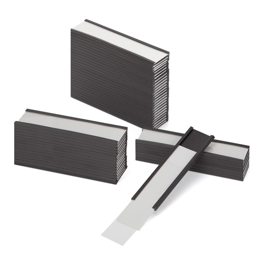 LLPT Magnetic Label Holders | Writable Magnetic Labels for School Office Whiteboards Refrigerators Magnetic Boards (MH26100) | 50 Pieces | 25MM x 100MM