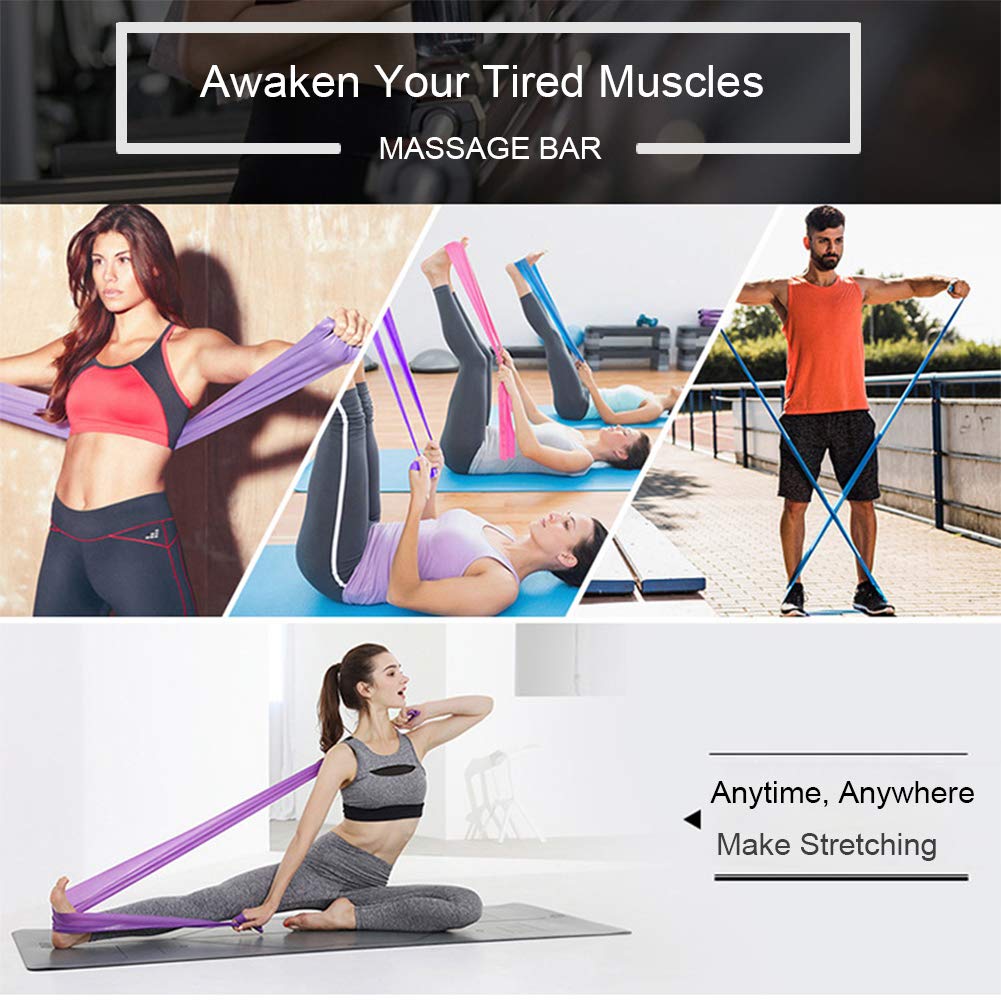 Set of 3 fitness bands resistance bands elastic stretching exercise bands for yoga, strength training, muscle building, and Pilates fitness band class.