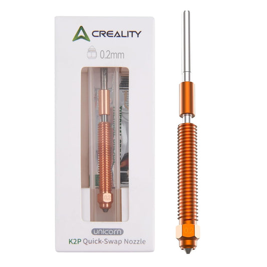 Creality Unicorn K2P Quick-Swap Nozzle 0.2mm for K2 Plus, Creality Hi 3D Printer, hardened steel nozzles, all-metal integrated for printing PLA, ABS, PETG, TPU, PP, PC