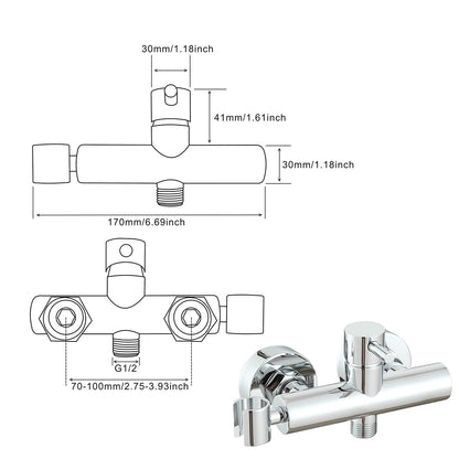 Ownace wall-mounted bidet mixer, chrome finish, spray set, toilet, shower, Muslim hot and cold bidet tap with shattaf spray set.
