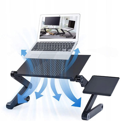 Retoo laptop desk for bed, height adjustable laptop bed table, adjustable laptop stand, portable notebook stand with folding legs, laptop table for sofa, notebook table, black.