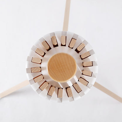Foppapedretti Octopus Myhome laundry stand, made of aluminum/PVC/beech wood, white, measuring 112 x 112 x 121 cm, with a natural color shelf.