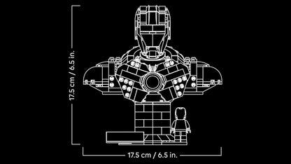 LEGO | Marvel Iron Man MK4 Bust - Adult building set for display including Tony Stark minifigure, with retractable cannons and a swiveling head - Collectible & gift idea for fans - 76327