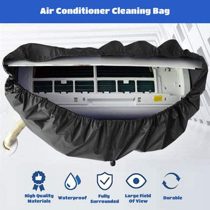 Air conditioning cleaning bag, Black Waterproof Cover for cleaning indoor units of air conditioners, with 2.9m water pipe, for home office dorm restaurant.