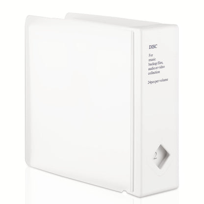 AhfuLife CD/DVD/Blu-ray Storage Boxes Colorful, DVD Box Space-Saving Carrying Cases, CD Wallets for Car and Home up to 120 Discs Great for Gifts (White)