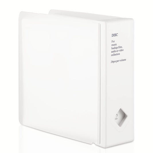 AhfuLife CD/DVD/Blu-ray Storage Boxes Colorful, DVD Box Space-Saving Carrying Cases, CD Wallets for Car and Home up to 120 Discs Great for Gifts (White)