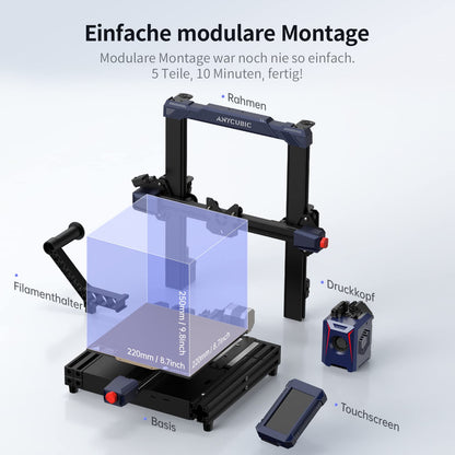 Anycubic Kobra 2 3D Printer, 6 times faster, LeviQ 2.0 Auto-Leveling, beginner-friendly, print size 220 * 220 * 250mm.