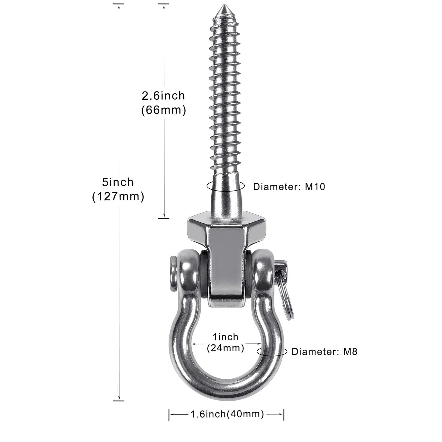 SELEWARE Heavy Duty Swing Hangers with Ball Bearings, Stainless Steel Swing Hardware for Patio and Playground, Quiet Rotating Hooks - Sturdy Swing Hardware, 1500 lbs Capacity, 2 Pieces
