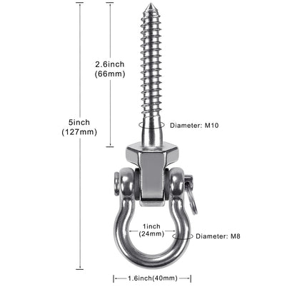 SELEWARE Heavy Duty Swing Hangers with Ball Bearings, Stainless Steel Swing Hardware for Patio and Playground, Quiet Rotating Hooks - Sturdy Swing Hardware, 1500 lbs Capacity, 2 Pieces