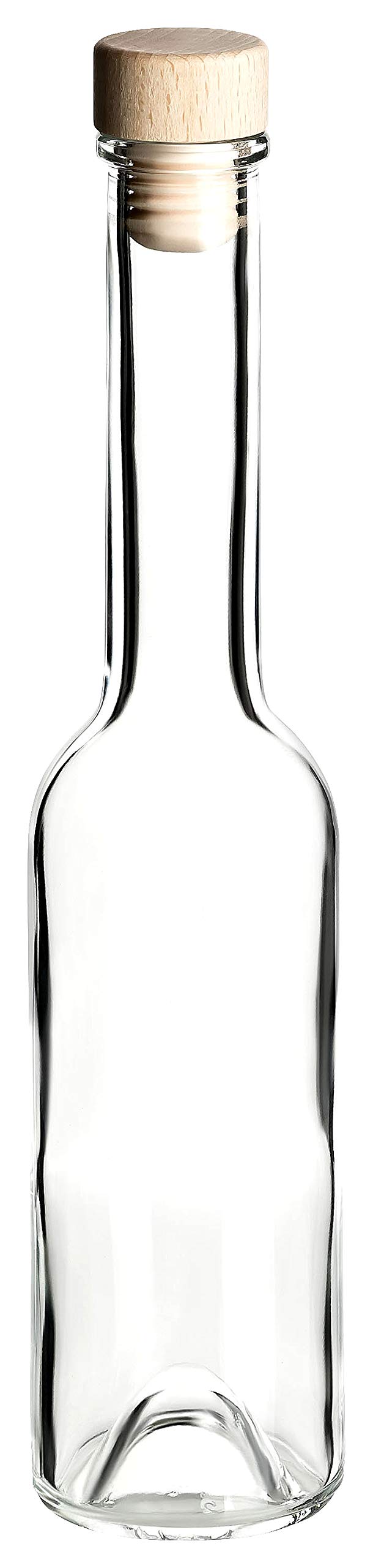 gouveo 30-piece set glass bottles 200 ml Symphony with cork (HGK) - Empty bottles for filling and gifting - Small 0.2 l liqueur bottle, schnapps bottle, oil bottle (SIF200HGK)