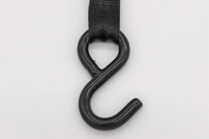 4 pieces automatic ratchet strap tie-down with S-hooks 1.8m x 25mm 300/600 daN