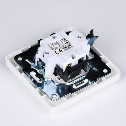 ABSINA 6 Piece Flush-mounted Switch White 250V AC 10A with Frame Insert and Switch Label - Switch Switch Flush-mounted Switch