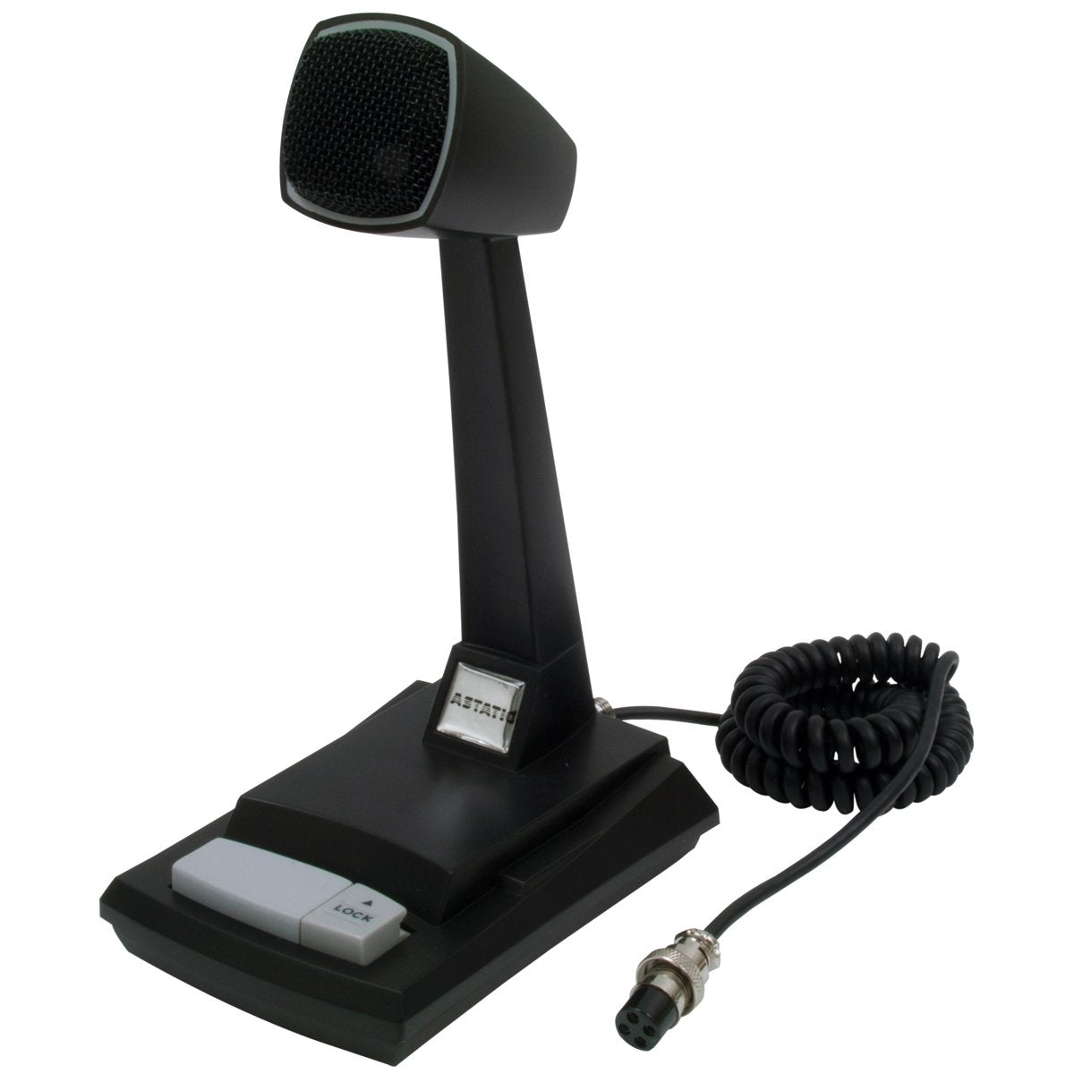 Astatic 302-AST878DM CB Table Microphone, black, auxiliary microphone