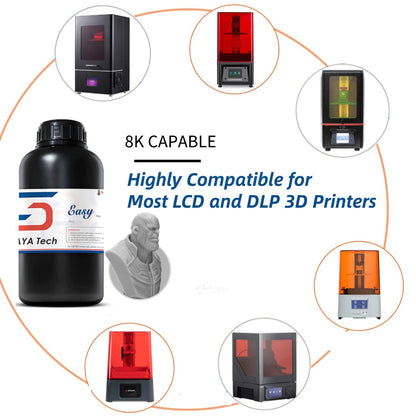 Siraya Tech Easy 3D Printer Resin LCD 405nm UV Eco-friendly Plant-Based Rapid Resin Standard Photopolymer Resin Affordable Fast Curing 3D Printing Resin for LCD/DLP Printer, 1kg Grey