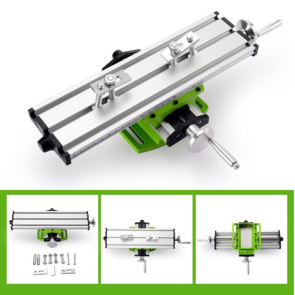 PEALOV Cross Table Milling Table, Milling Table Work Table Machine, cross table drilling machine metal milling machine, cross slide table coordinate table cross table drilling table home improvement DIY bench drill, 310*90mm