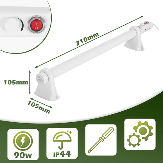 Sunworld 90W greenhouse heater with thermostat. Electric heater for greenhouses with built-in control. Ideal for wardrobes and greenhouses.
