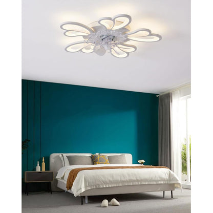 MiiR Quiet Ceiling Fan With Lighting, LED 50W Dimmable Ceiling Light With Fan With Remote Control And APP, 6-Speed Wind Speed Ceiling Light For Bedroom Living Room Lamp